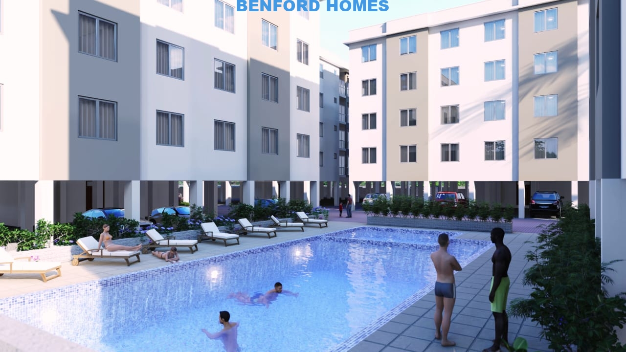 3 bedroom off plan apartment on sale, Nyali Mombasa with children swimming | Benford Homes